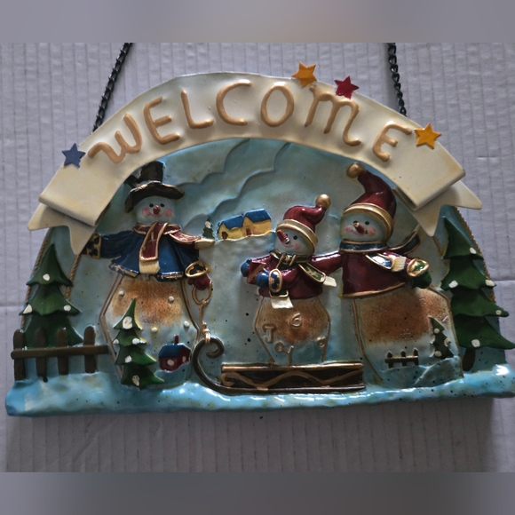 Vintage SCR Unique Metal Welcome Sign Made In China - Picture 7 of 9